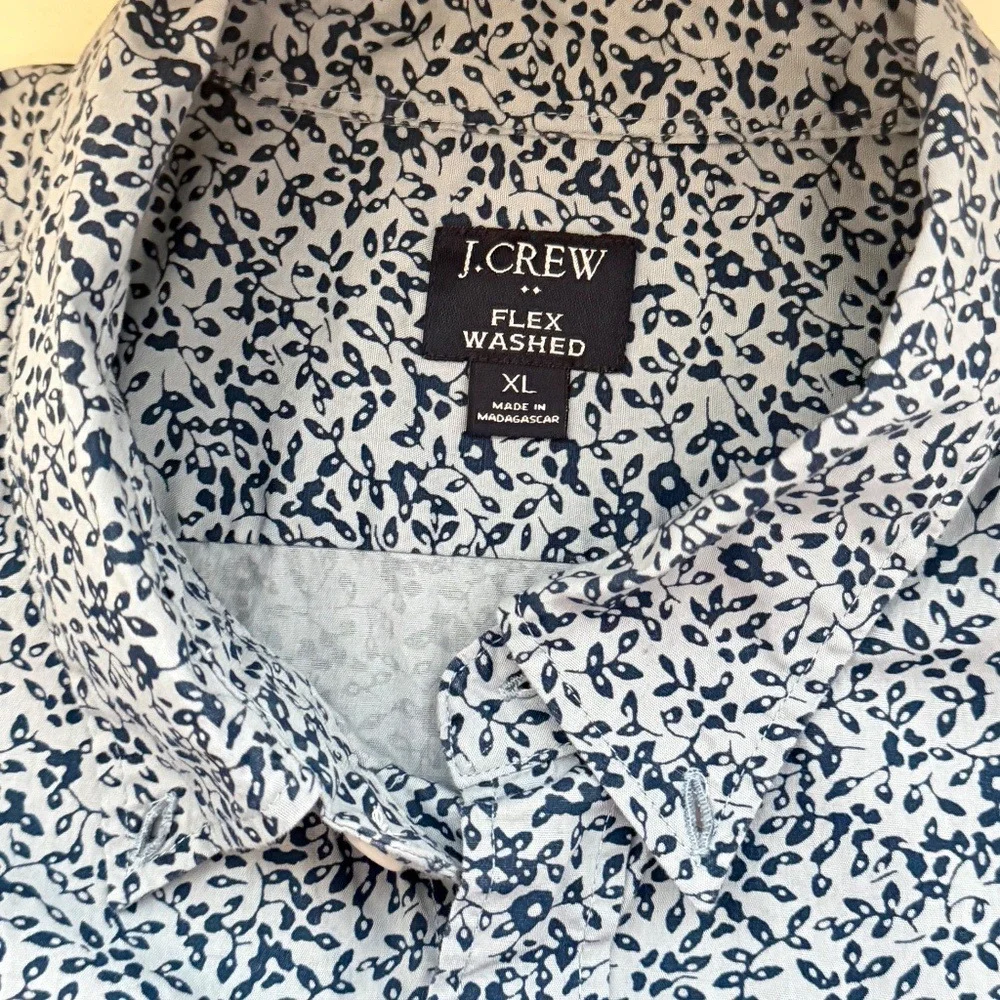J. Crew Men's Flex Washed Short Sleeve Button Down Shirt Classic‎ Fit XL